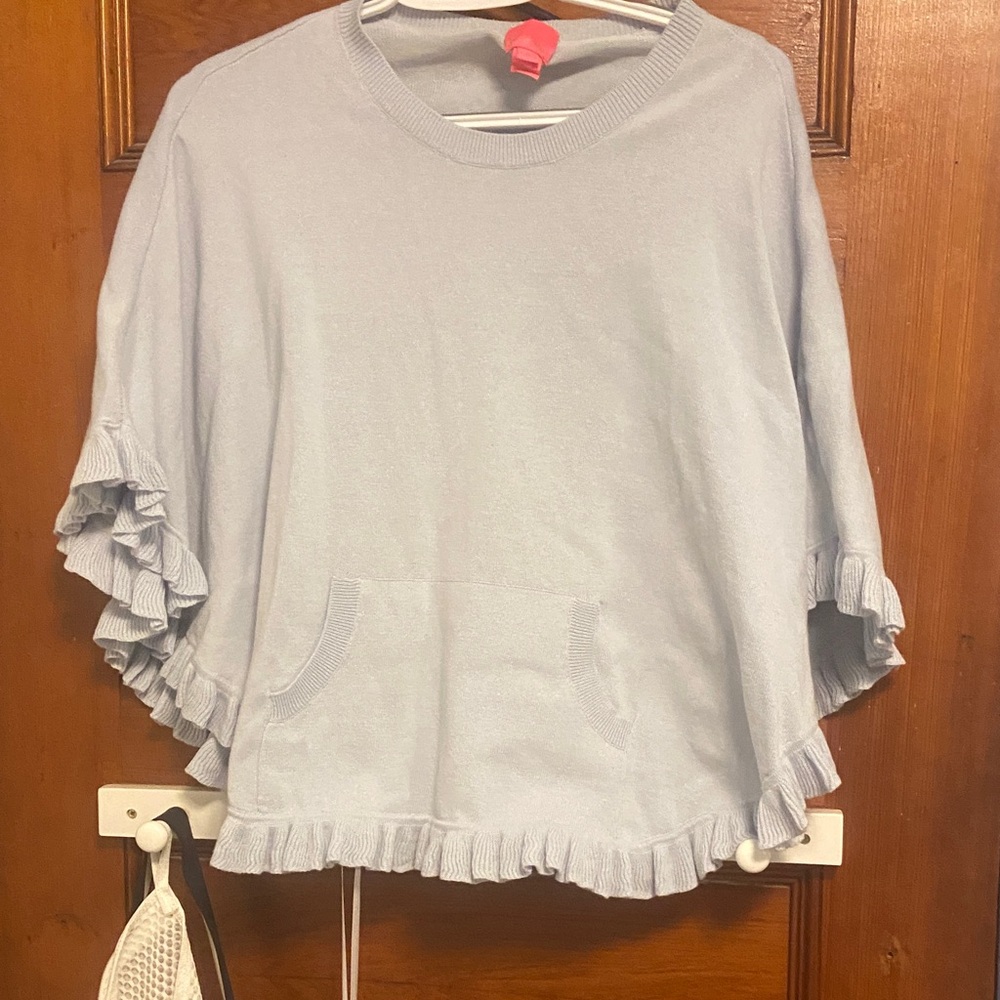 Lilly Pulitzer Light Blue Knit poncho